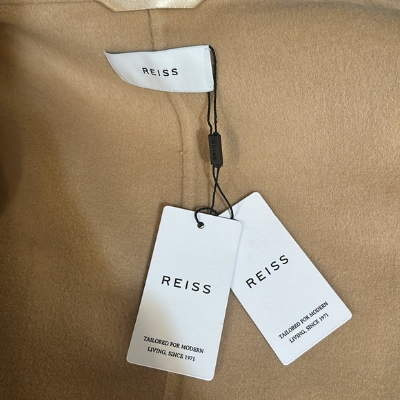 REISS Valentina Oversized Wool-Blend Coat Belted Jacket in Camel Size 4 - Picture 6 of 7